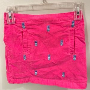 Vineyard Vines Girls Pink Corduroy Pineapple Skirt Size 8 Preppy
